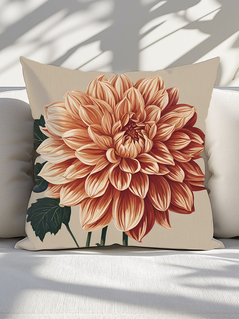 Dahlia Pillow Peach Dahlia Pillowcase Elegant House Warming gift Dahlia Decor Flower Lover Gift house warming flower
