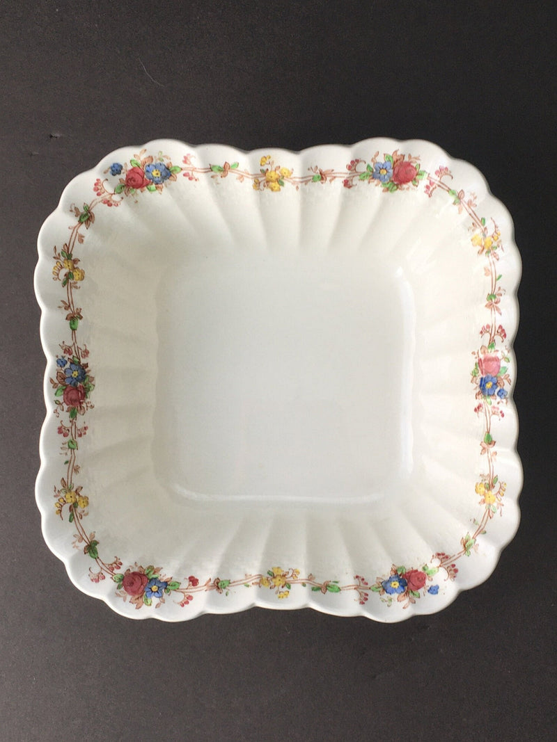 Hazel Dell Square Serving Bowl Multi Florals Copeland Spode, England flower spore