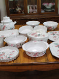 Mikasa Silk Flowers Octagon Serving Pieces F3003 *See Description for Options* Platters, Tureen, Casseroles, Quiche, Veggie Bowls Vintage silk flower