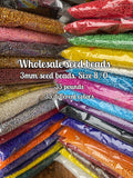 Wholesale Beads-  3mm seed beads,  Size 8/0 Glass Seed Beads, Rocaille, Beads. Assorted - Jewelry Making- Beaded Jewelry- 35lbs- 100lbs seeds bulk