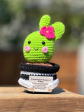 Crochet Knitted Emotional Support Plant , Cute Handmade Cactus , Home Decor Housewarming Gift for Her, Artificial Flower for Desktop , Car house warming flower