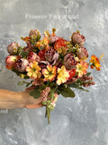 Small Peony with Berry Bouquet - Artificial Flower - Brownish Orange FLOWER DELIVERY