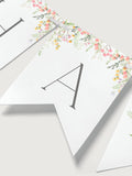 Editable Wildflower Happy Birthday Banner, Printable Floral Party Garland, Little Wildflowers B'day Banner Decor Template, Digital Download birthday flower
