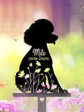 Personalized Poodle Dog Memorial Stake, Poodle Sign,Garden Decor, Dog Flower, Metal Stake, Sympathy Sign, Pet Grave Marker,Remembrance Stake sympathy flower