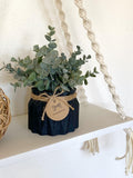 Faux Eucalyptus Plant in Handmade Concrete Pot - Artificial Plant - Rustic, Farmhouse, Boho Decor Fake Plant faux plants
