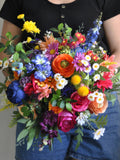 Wildflower bridal bouquet, Jewel tone bouquet, Colorful  bouquet, Summer wedding Bouquet