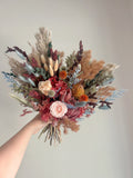 The Opera-Lilac Purple Dried Bridal Bouquet for Boho Wedding Ð Handmade Wildflower Arrangement with Pampas Grass and Thistle Bouquet