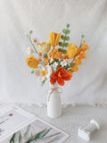 Crochet Autumn Flower Bouquet: Handmade Orange & Yellow Gift Bouquet