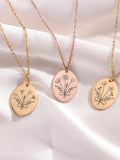 Custom Birth Month Flower Bouquet Necklaces, Birth Flower Necklaces, Birth Flower Jewellery, Birth Flower Gift, Christmas Gifts for Mom ANNIVERSARY