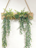 Artificial Wall Art  - Hanging Eucalyptus & Succulent Triangle -  Faux Plants  - Boho - Farmhouse Decor faux plants