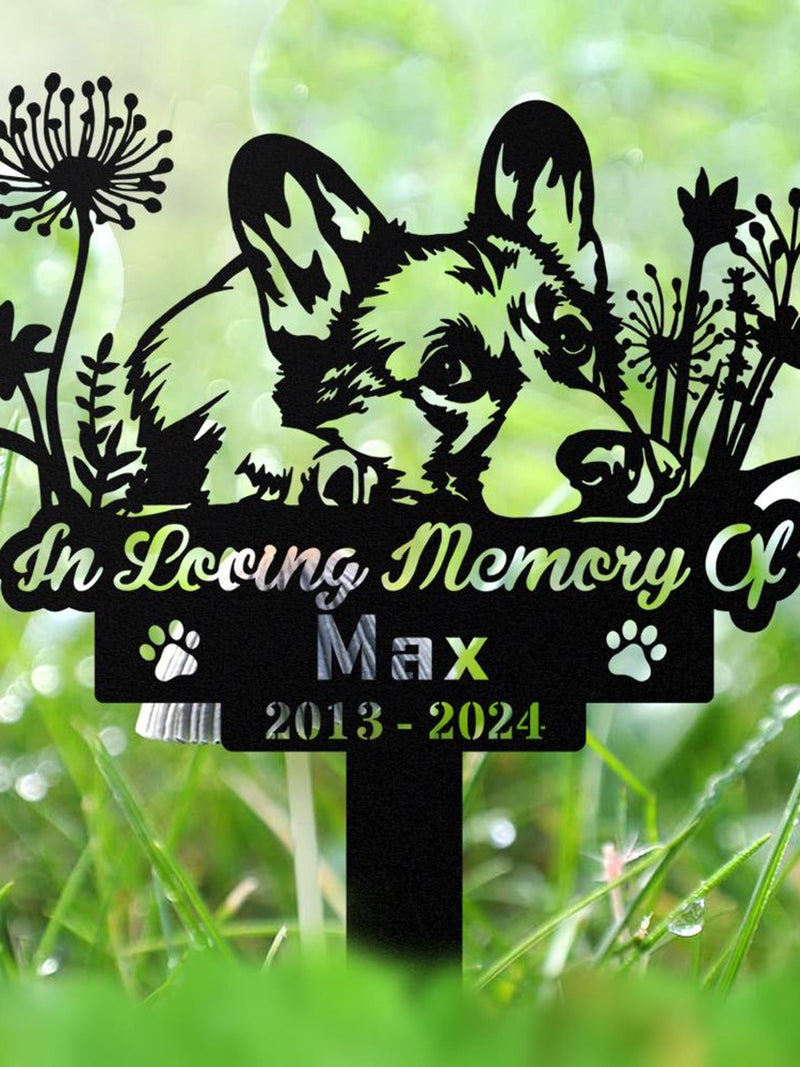 Personalized Corgi Dog Memorial Stake, Sympathy Sign,Pet Grave Marker,Remembrance Stake,Dog Garden Sign, Dog Loss Gift,Corgi Memorial Stake sympathy flower