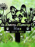 Personalized Corgi Dog Memorial Stake, Sympathy Sign,Pet Grave Marker,Remembrance Stake,Dog Garden Sign, Dog Loss Gift,Corgi Memorial Stake sympathy flower