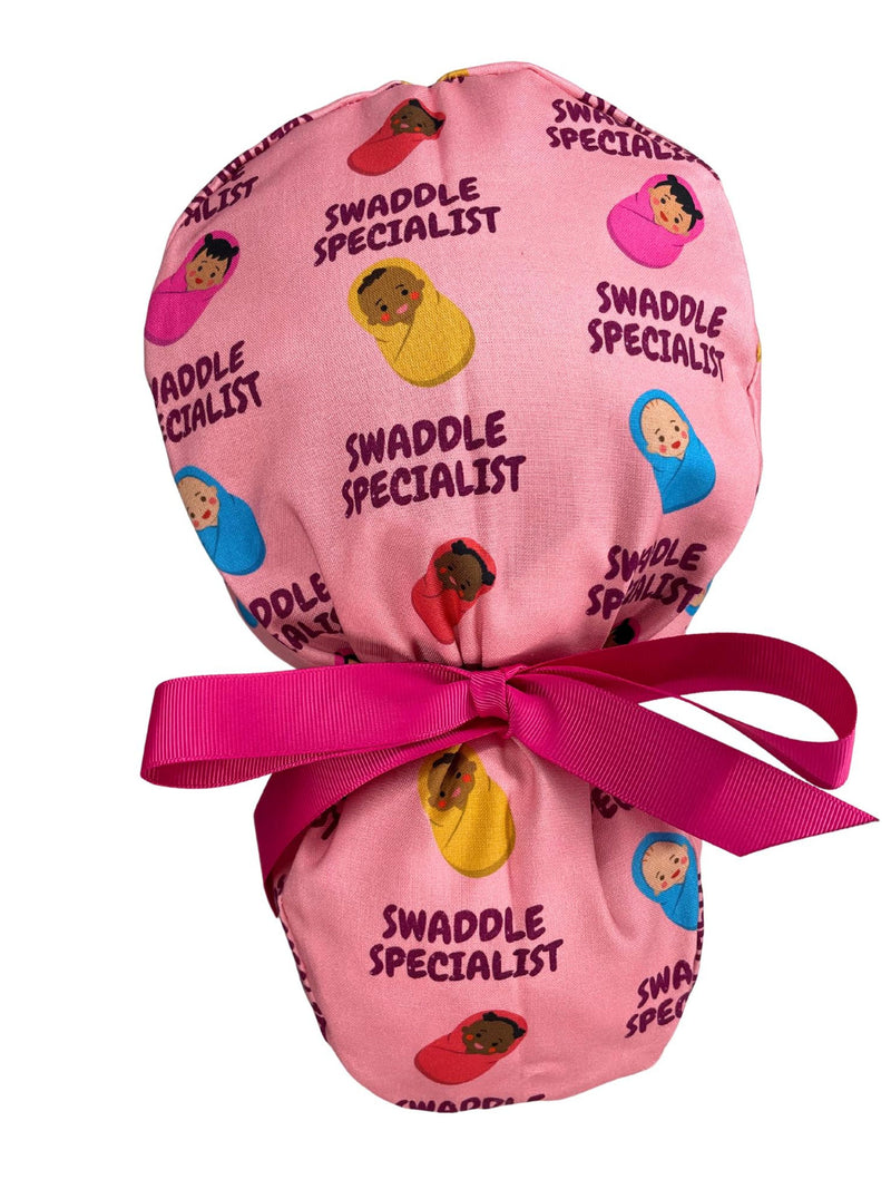 Louis + Phil Swaddle Specialist Ribbon Tie Ponytail Scrub Cap FLOWER DELIVERY