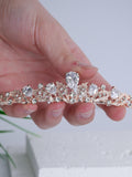 Bridal Tiara Wedding Tiara Rose Gold Bridal Crown Princess Tiara Sweet 16 Crown Prom Tiara Communion Crown Birthday crown wedding flower
