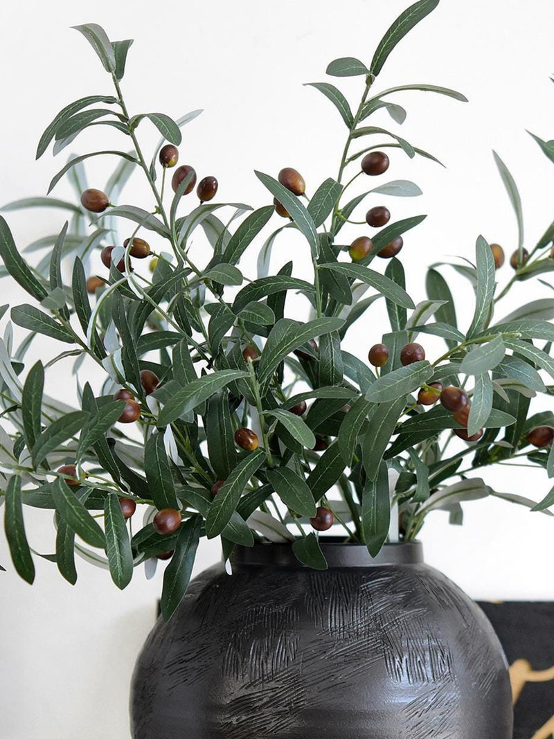 Artificial Olive Leaf Stems with Olives: 31Ó Faux Greenery Branch Twigs faux plants