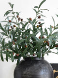 Artificial Olive Leaf Stems with Olives: 31Ó Faux Greenery Branch Twigs faux plants