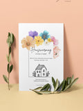 Floral Housewarming Invitation: Elegant Editable Template (Digital) house warming flower