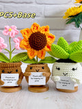 Crochet Sunflower/Succulent/Forget Me Not potted plant,Thank You For Helping Me Grow,Teacher Gifts,Crochet flowers,Emotional Support Plant ANNIVERSARY