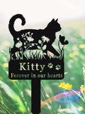 Custom Cat Memorial Stake,Cat Grave Marker,Metal Cat Garden Stake with Flowers,Personalized Cat Loss Gift,Cat Garden Decor,Cat Yard Stake sympathy flower