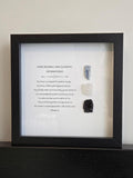 House Blessing and Clearing Affirmations, Crystal Art, Raw Stones in 8.75"x 8.75" Black Wood Frame, Reiki Infused Stones, New Home Gift house warming flower