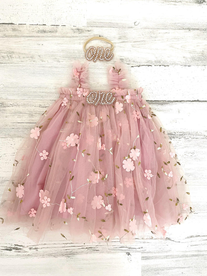 Baby girl tulle dress-first birthday outfit-Wildflower 1st birthday rose tutu dress-boho cake smash-1st birthday gift-boho Flower tutu dress birthday flower