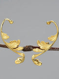 Gold Acanthus Leaf Stud Earrings ¥ Sterling Silver plated with 18k Gold ¥ 2.75x1cm ¥ Tariff Free Delivery to USA FLOWER DELIVERY