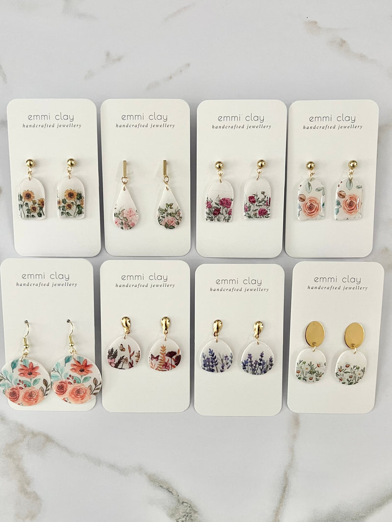 Florals -  Polymer clay earrings FLOWER DELIVERY