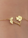 Gold 18K Birth Flower Bracelet, Custom Birthday Gift, Sterling Silver Jewelry birthday flower