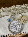 Bridal bouquet charm, Today a bride, Something BLUE, Daughter wedding gift, something blue pin, Wedding bouquet charm, daughter gift, bride Bouquet
