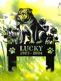 Personalized British Bulldog Sign, Dog Memorial Stake, Dog Grave Marker,Sympathy Sign,Pet Cemetery Stake Dog Gift, Dog Lover Gift,Home Decor sympathy flower