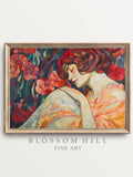 Flower Wall Art Print Floral Wall Art Painting Living Room Decor Wall Art Prints Bedroom Botanical Woman In Love Wall Decor Flowers Love Romance Flower