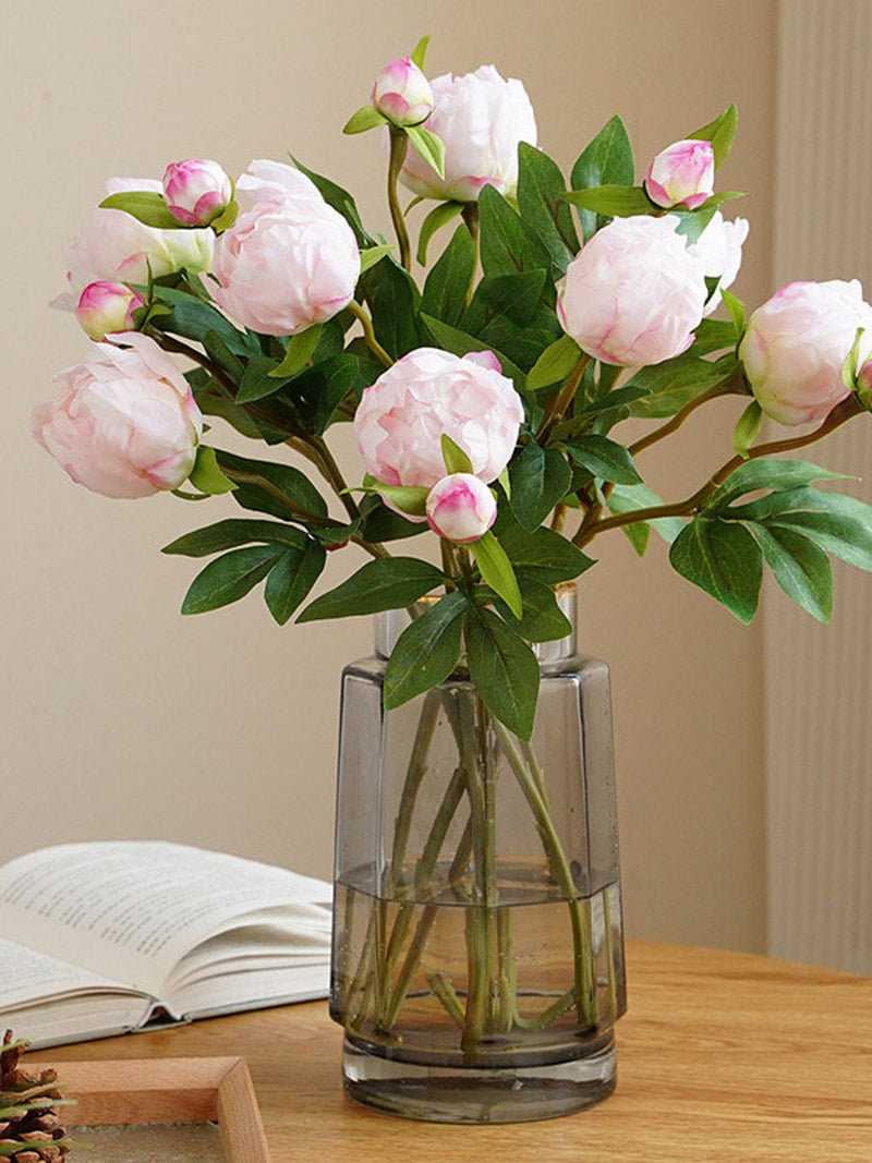 18.5"(Overall Length) 2 Heads Silk Peony Artificial Faux Flower Home Decor Flower in 7 Colors For Bouquet , Wedding , Party FLOWER DELIVERY