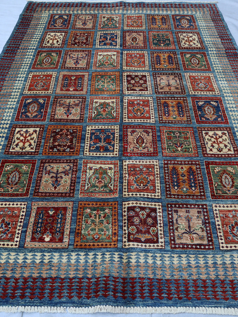 5x8 One of a Kind Handmade Pictorial wool rug/ Afghan Flower Soft colors High Pile Botanic rug/ Vintage Turkish Carpet Floral Multicolor rug FLOWER DELIVERY