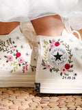 Bridal Converse Custom, Wedding Flowers Embroidered Converse Chuck Taylor 1970s, Embroidery Logo, Flower Embroidered Shoes, Wedding Gifts wedding flower