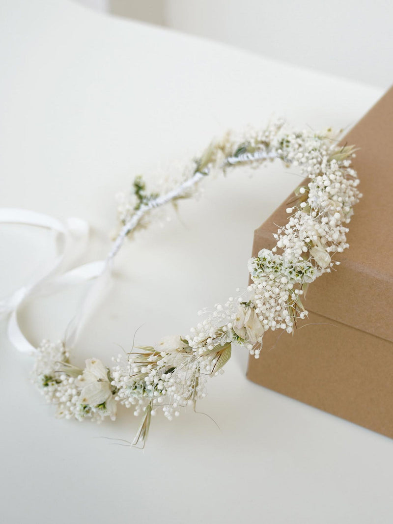 Baby's Breath Crown,Dried Flowers Crown,Bridal Crowns,Wedding Crown,Boho Bride Crown wedding flower