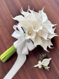 25 artificial calla lily  bridal bouquet and boutonniere Bouquet