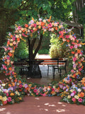 Colorful Rose Flower Row: Wedding Arch Aisle Runner wedding flower