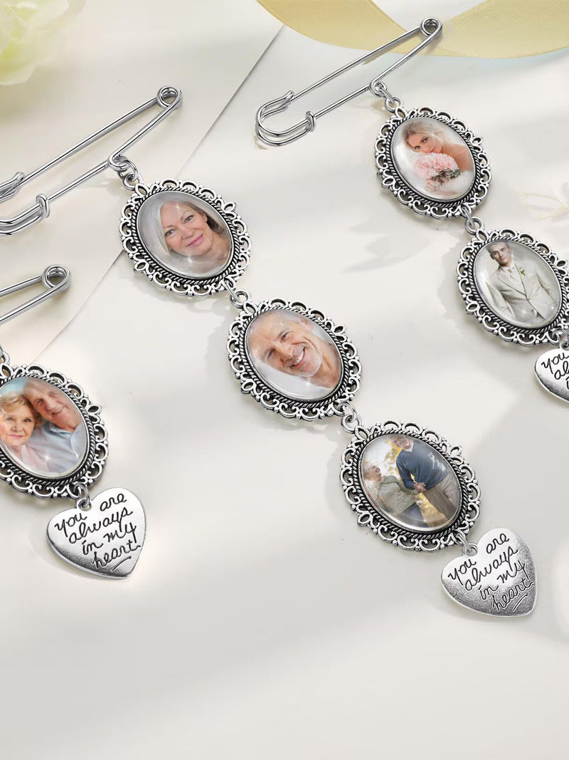 Custom Bridal Bouquet Charm,Flower Bouquet Photo Charm,Wedding Memorial Keepsake,Memory Remembrance Pin,Wedding Memorial Gifts wedding flower
