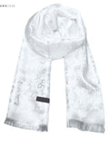 White flowers silk scarf, Silk Scarf, festival scarf, elegant scarf, paisley,boho, bohemian scarf,gypsy,Blossom Design Scarf,silk head scarf silk flower