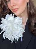 Oversized Fabric Flower Brooch: Floral Vintage Pin, Gothic Brooches, Cottagecore Accessories Gift for Her silk flower