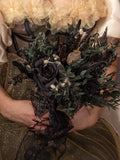 Black Gothic Wedding Bouquet: Dark Artificial Flower Bridal Bouquet Bouquet