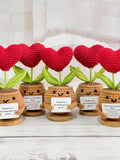 Adorable Handmade Crochet Heart-shaped Flower,Emotional Support Plant,Mother's Day Gift,Thank you Gift,Bulk Gift for Team/Colleagues/Friends FLOWER DELIVERY