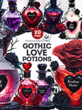 Gothic Love Potion Clipart: Dark Romance PNG Set (Digital Download) Love Romance Flower