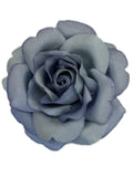 M&S Schmalberg 3.5" Hand Dyed Blue Faille Rose Fabric Flower. Artificial Brooch Pin - Made in America. silk flower