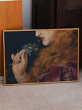 Love's Shadow Study Fine Art Print, Red Haired Woman Biting Flowers Detail, Pre-Raphaelite Vintage Era Painting, Gallery Wall Art Love Romance Flower