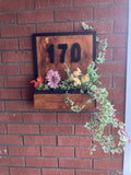 Wooden Planter House Number Sign/Rustic / Handmade/ Hose Warming Gift/Name Sign house warming flower
