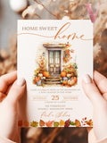 Autumn Floral House Warming Invitation | FALL Boho Pumpkin Home Sweet Home Party Invite | Modern Rustic New House Celebration Fall Flower house warming flower