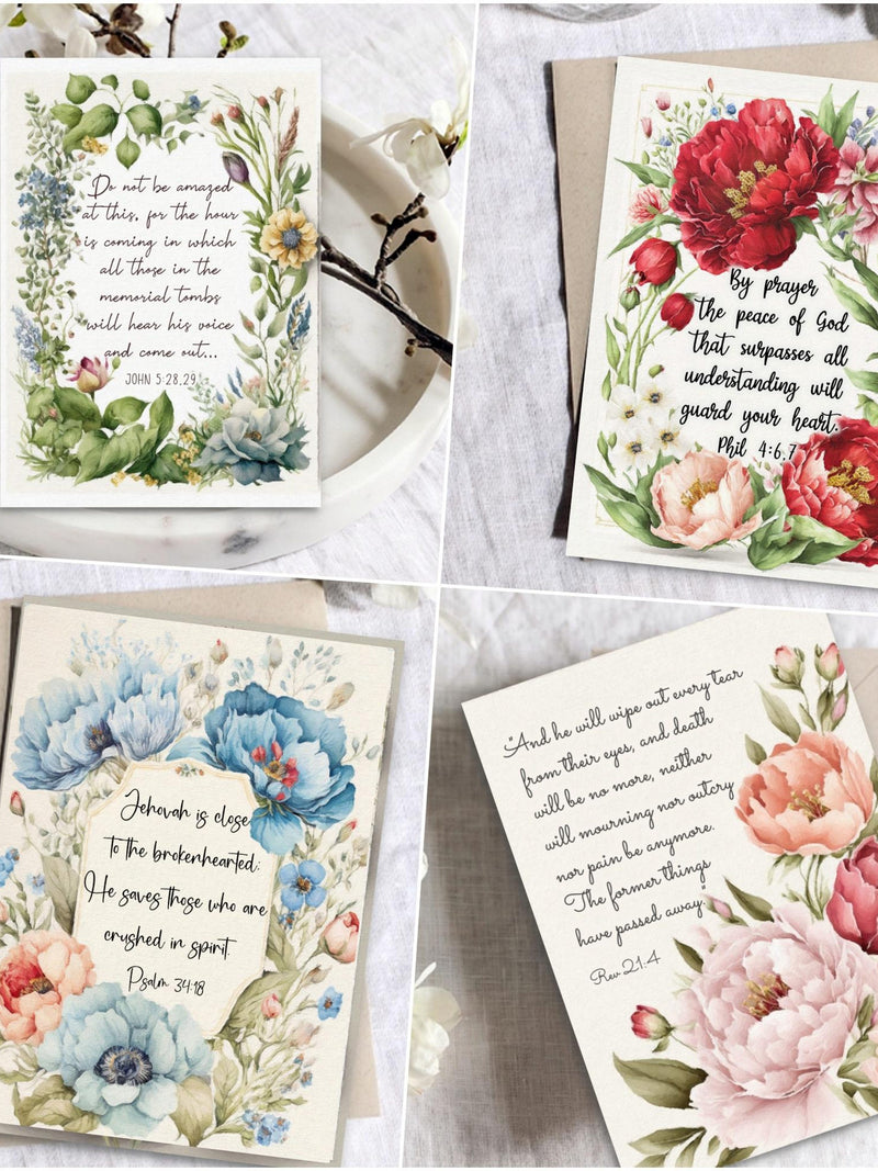 Vintage Floral Scripture Sympathy Cards sympathy flower