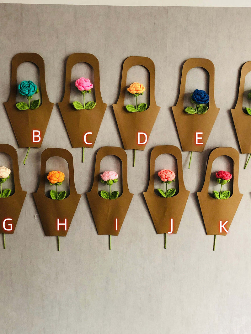 Bulk buy Crochet flowers Rose ornaments, Handmade knitted Flower Bouquet A bunch of flower Anniversary Home Decor Valentine's Gift for her house warming flower