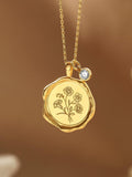 Combined Birth Flower Necklace, Family Flower Bouquet Necklace, Mothers Day Gift Ideas, Necklace For Mom, Gifts For Mom,Birth Flower Jewelry birthday flower